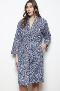 London - 1 Geo Abstract Shawl Collar Robe